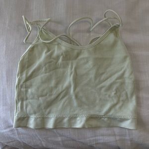 Pastel Green Cross Back Sports Bra